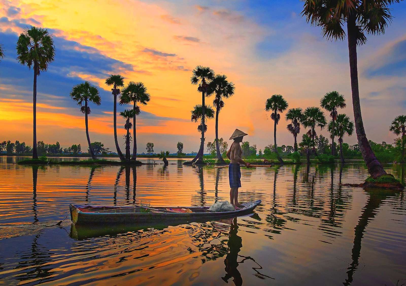 Lago straordinariamente bello in Vietnam puzzle online