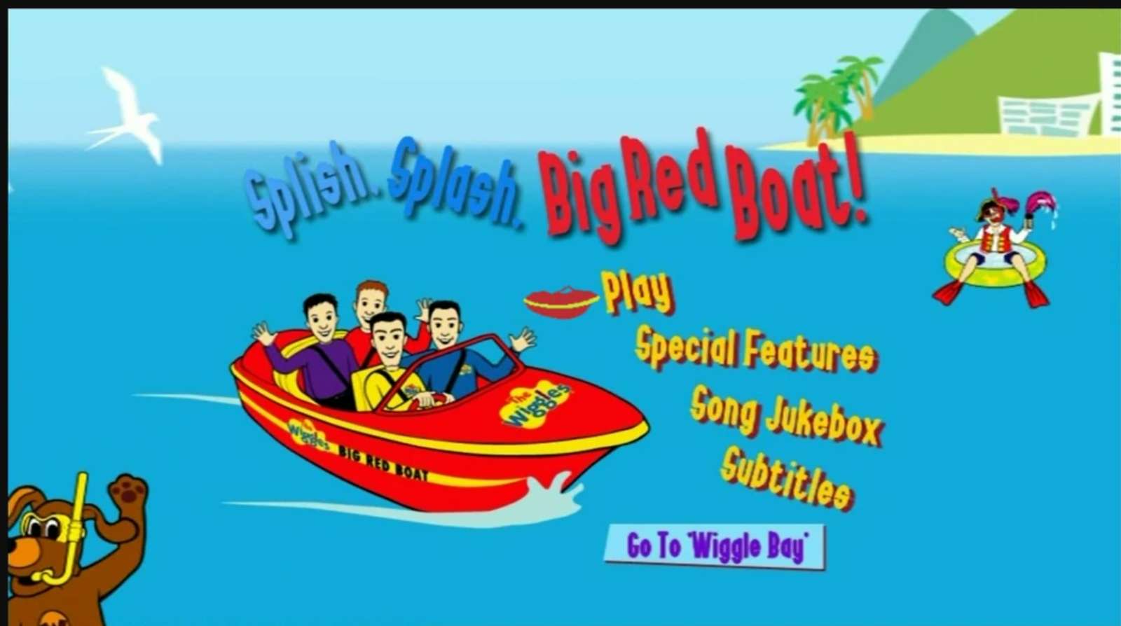 Splish Splash Big Red Boat dvd-menu en Wiggle Bay legpuzzel online