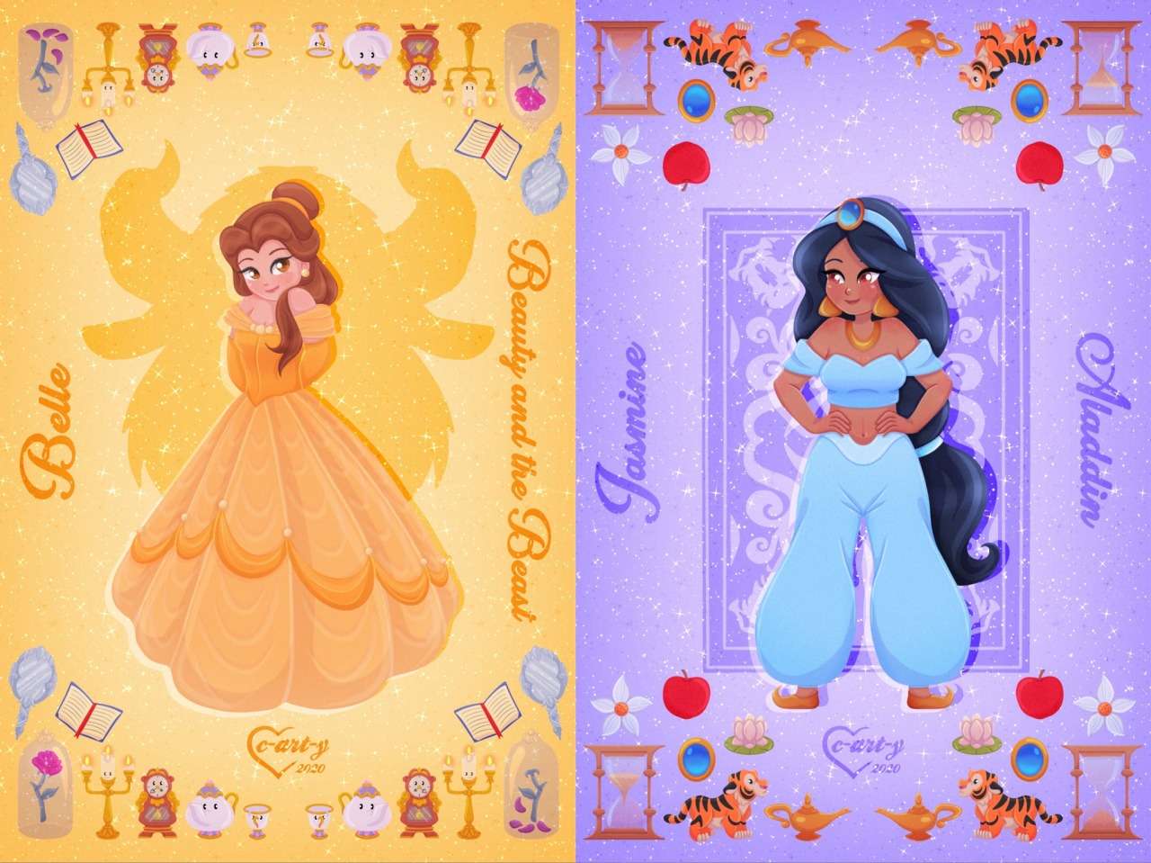 Belle și Jasmine puzzle online