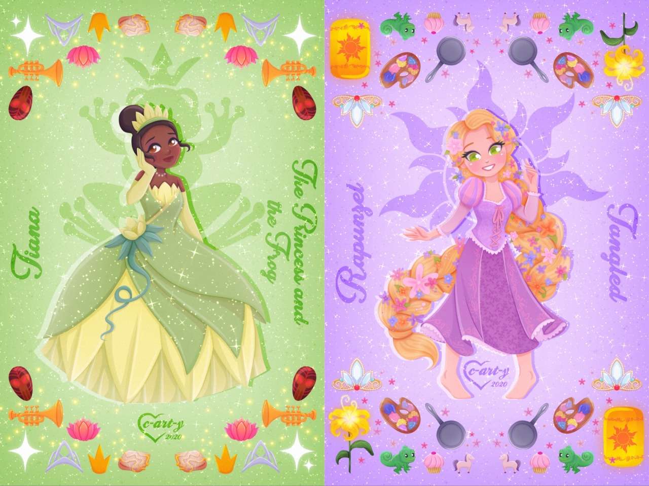 Tiana e Rapunzel puzzle online