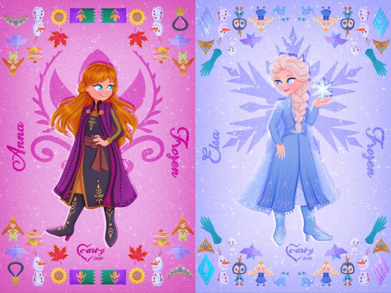 Înghețat: Anna și Elsa jigsaw puzzle online