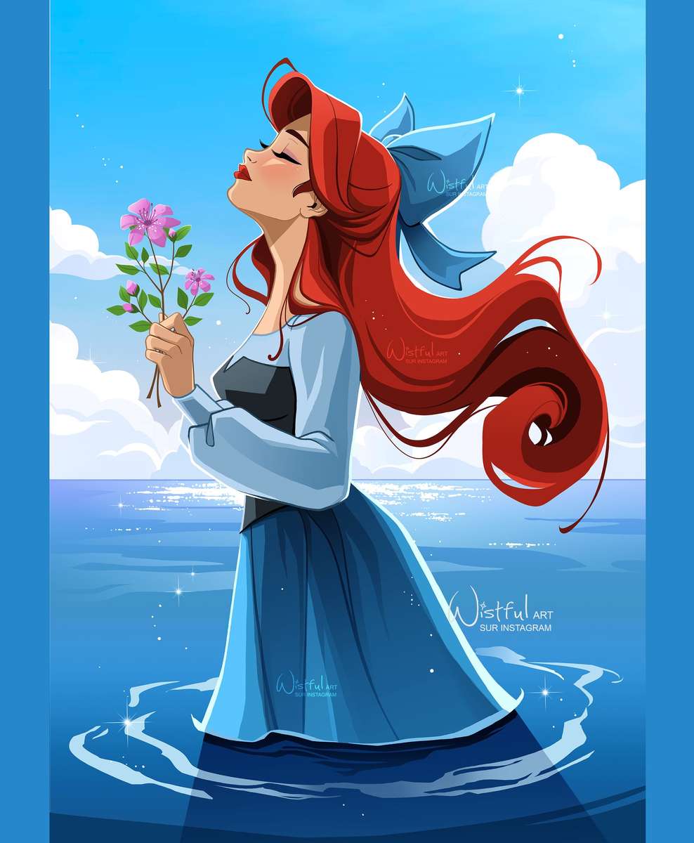 Ariel uman la mare puzzle online