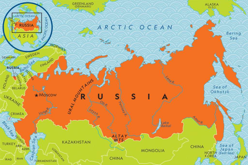 Karte von Russland Online-Puzzle