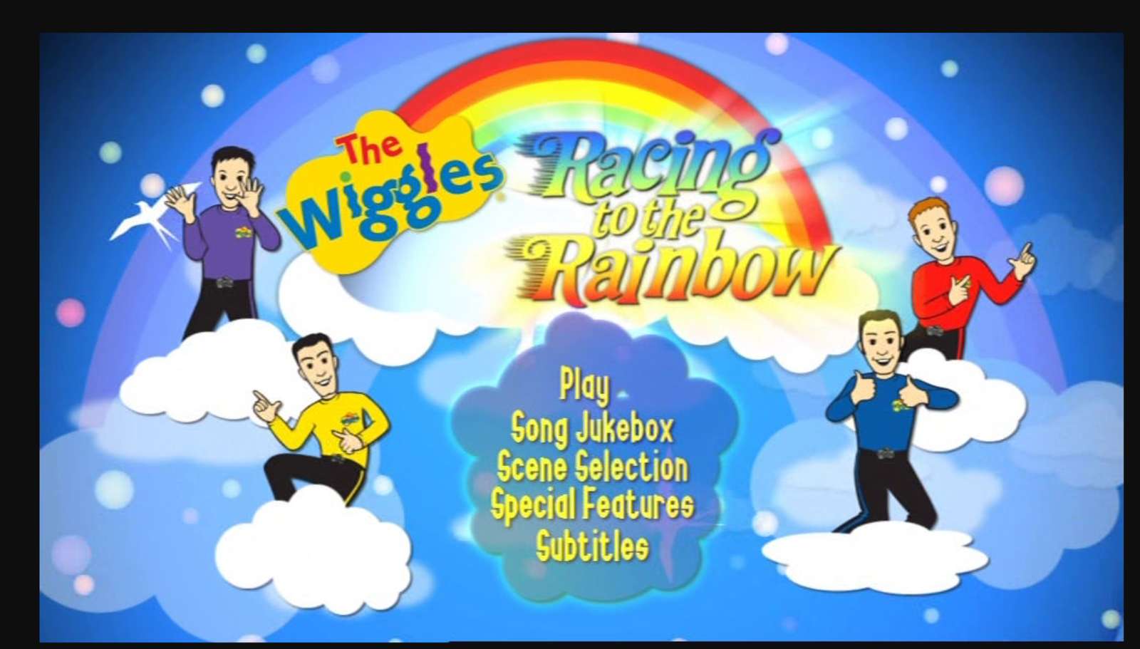 Меню DVD Racing to the Rainbow 2006 Wiggles пазл онлайн