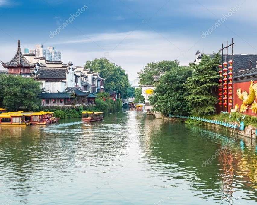 Hermoso templo de Confucio de Nanjing rompecabezas en línea