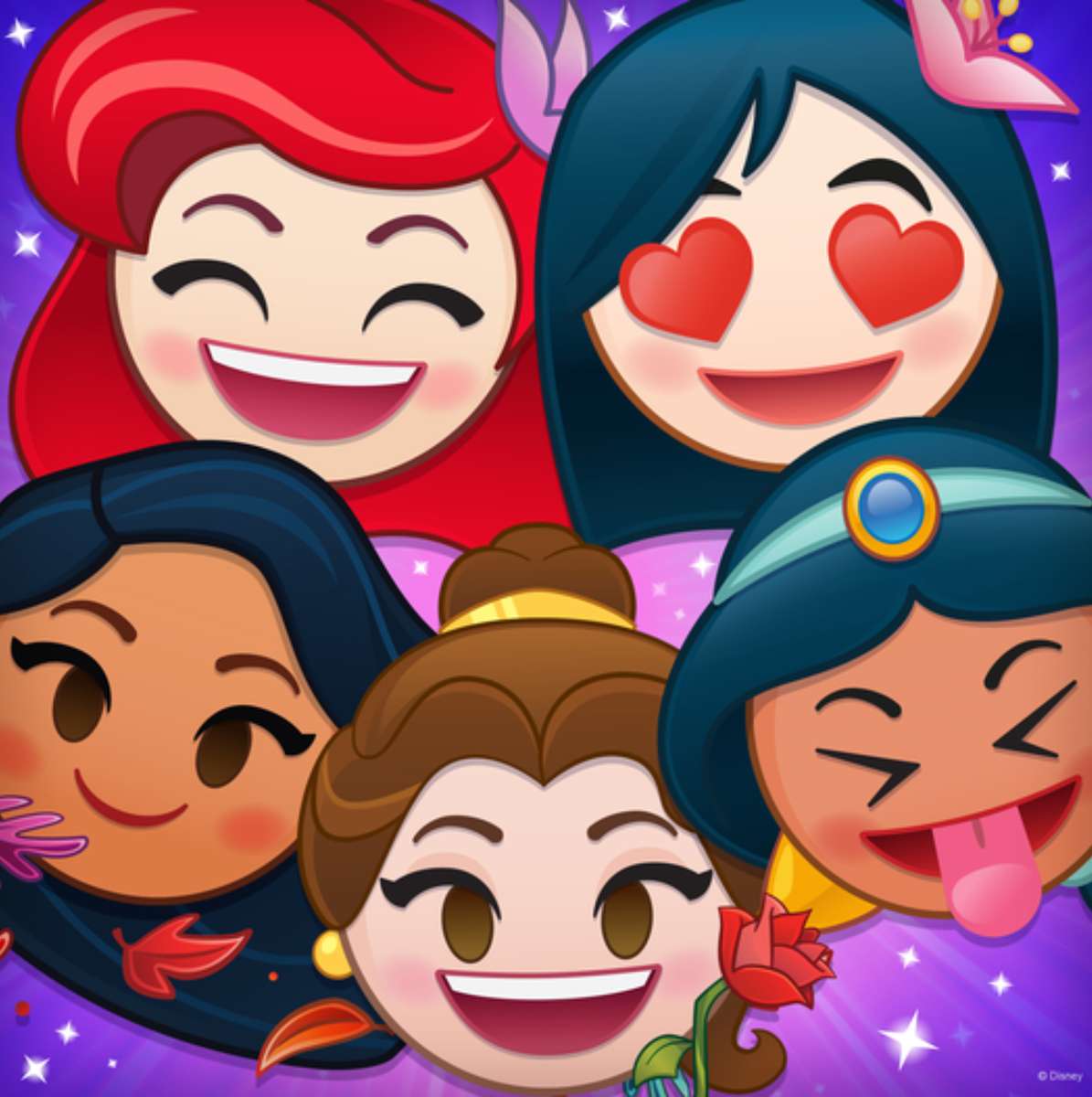Fem fler Disney Princess emojis❤️❤️ pussel på nätet
