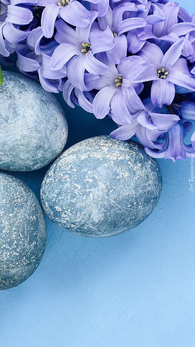 Velikonoční vajíčka a hyacinty online puzzle