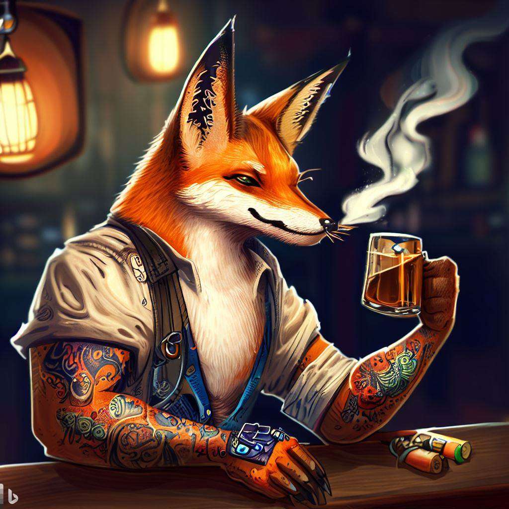 Татуирана лисица играе покер онлайн пъзел