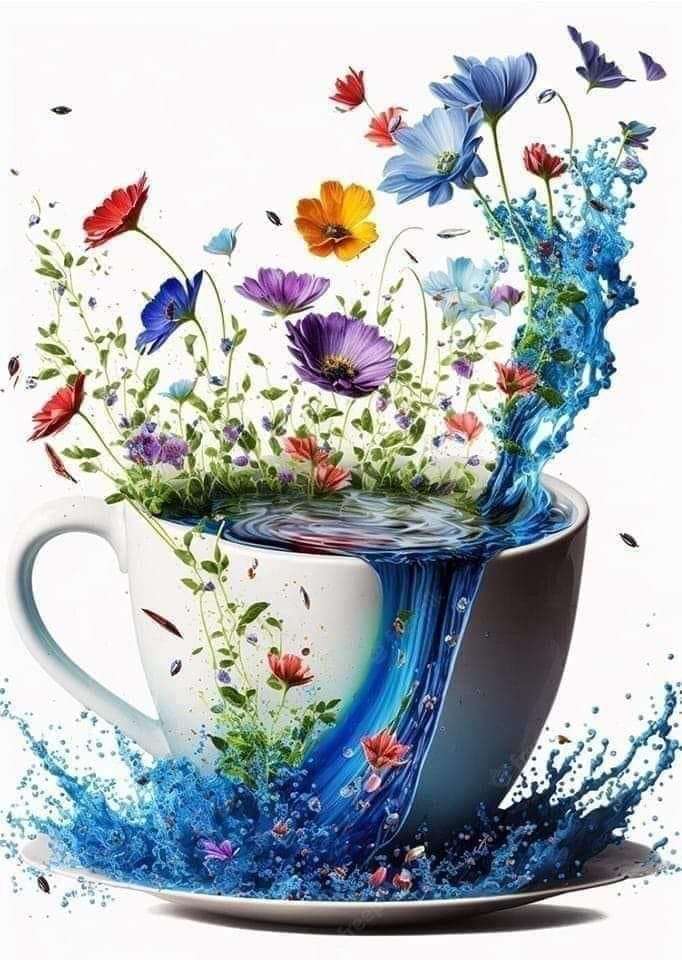 Blumen-Tasse-Untertasse Puzzlespiel online