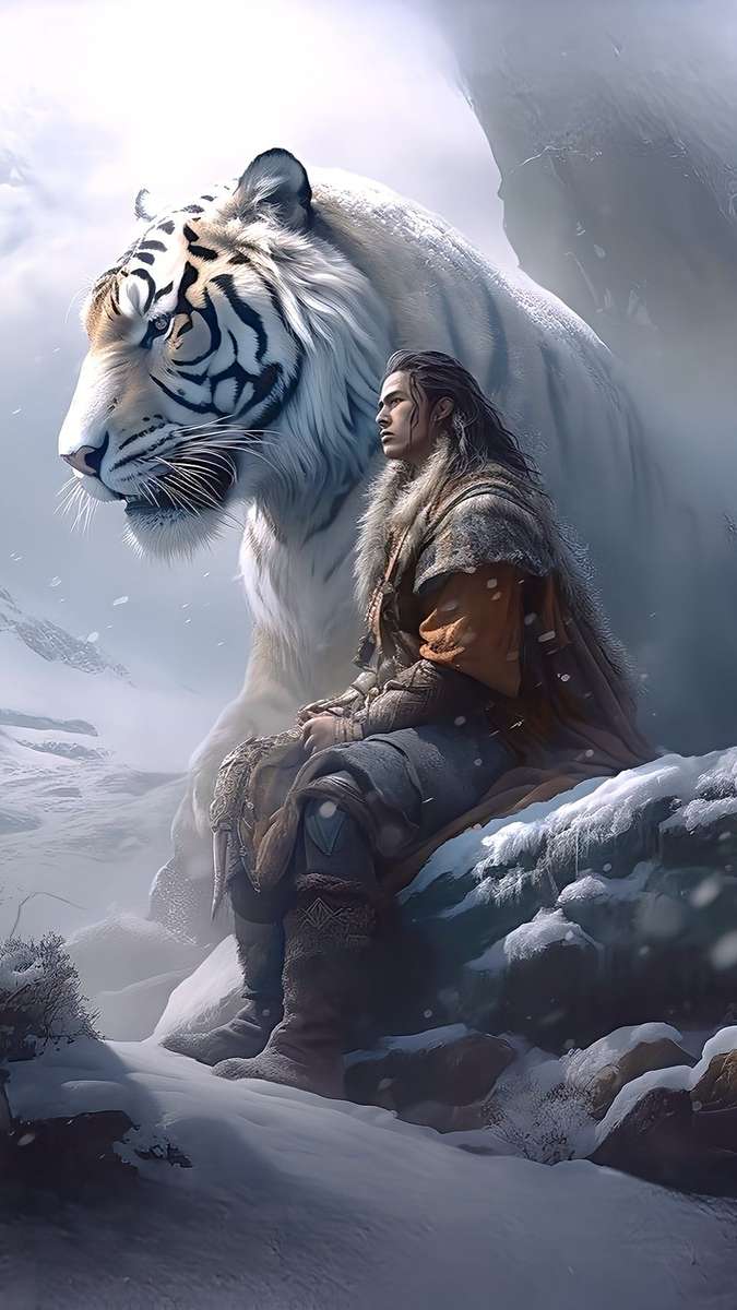 белый тигр онлайн-пазл