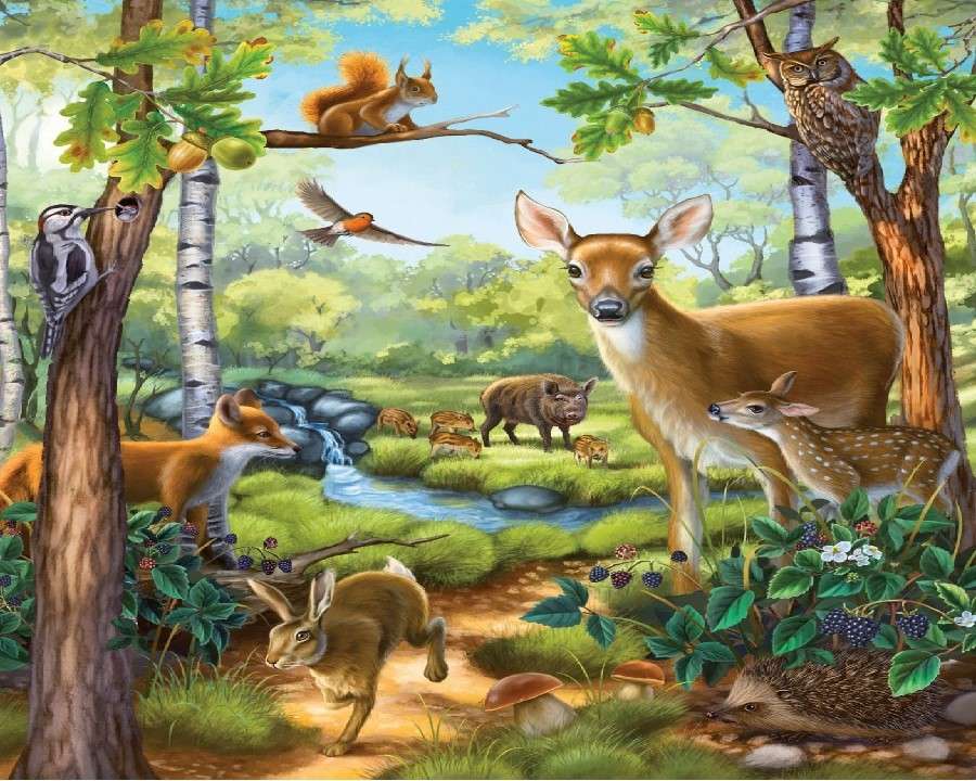 Лісові тварини онлайн пазл