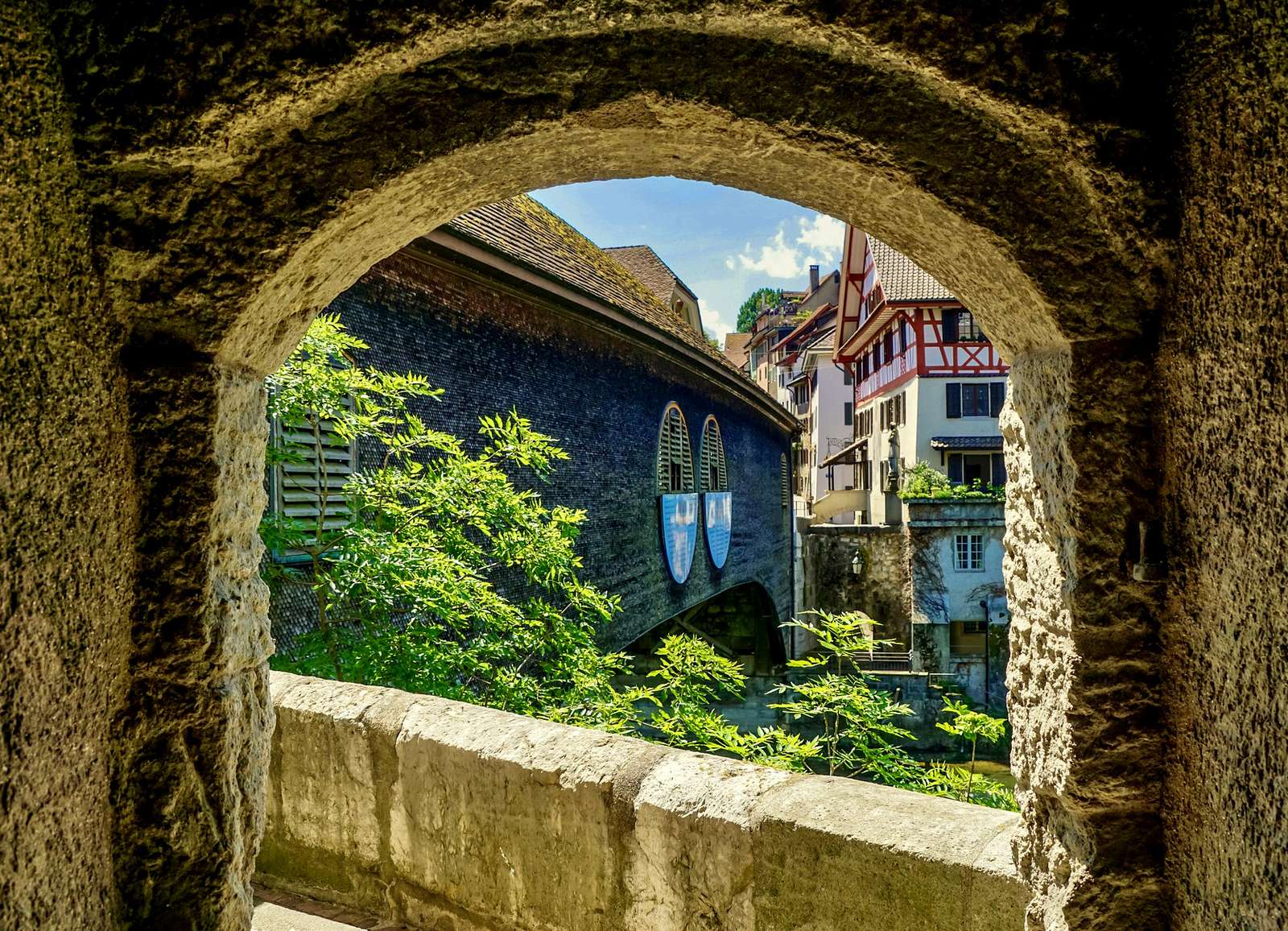 Тунел, издълбан в скалата (Швейцария) онлайн пъзел