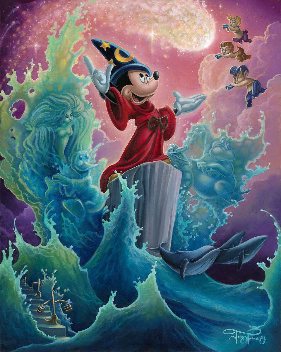 Fantasia: Tovenaar Mickey legpuzzel online