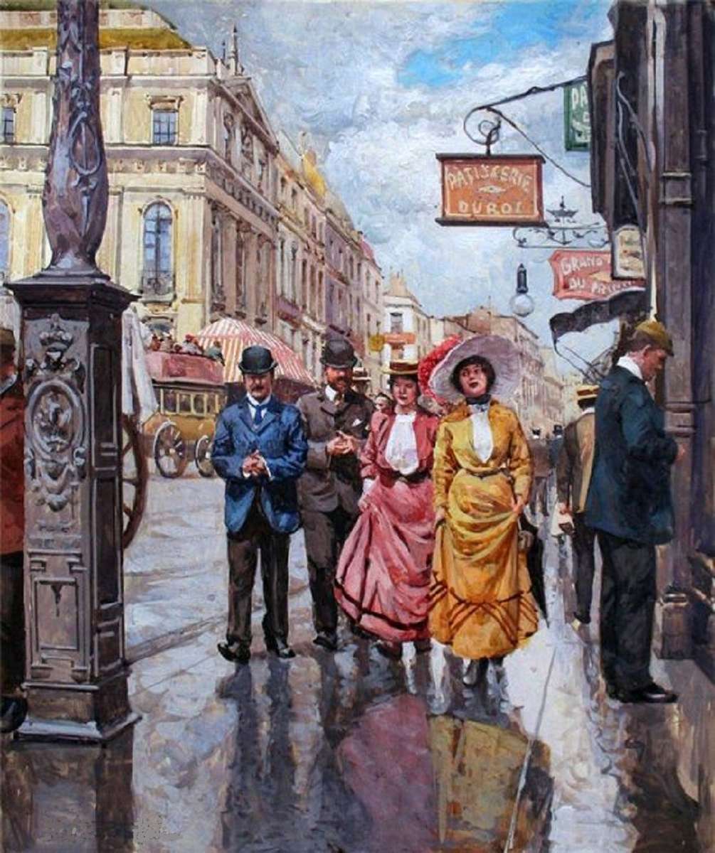 Walking around the city jigsaw puzzle online