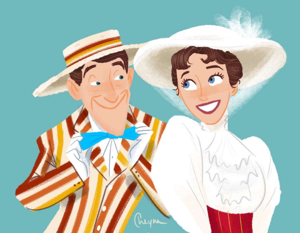 Mary Poppins și bătrânul ei prieten Bert puzzle online