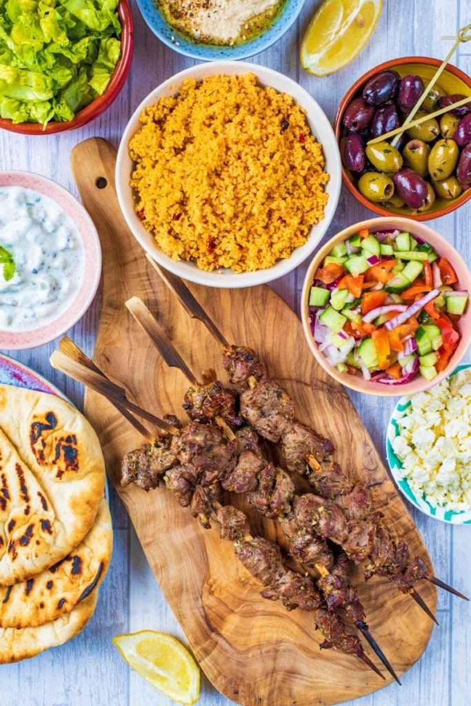 Kebabs de cordero griego rompecabezas en línea