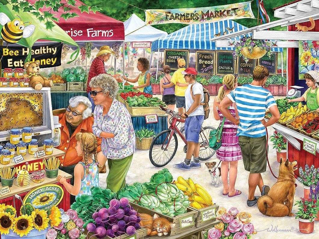 Shopping for food at the market jigsaw puzzle online
