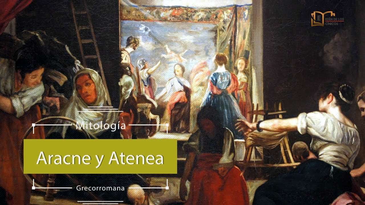 Арахна и богинята Атина. онлайн пъзел