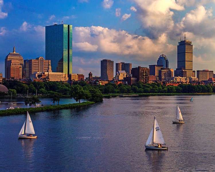 Boston på Massachusetts Bay. pussel på nätet
