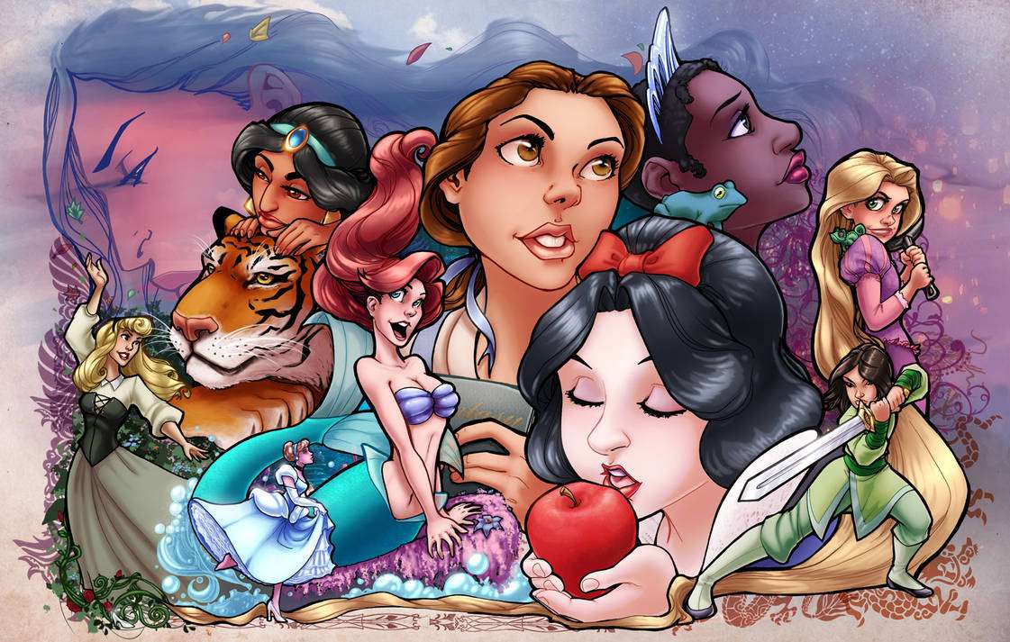 Koláž princezny Disney online puzzle