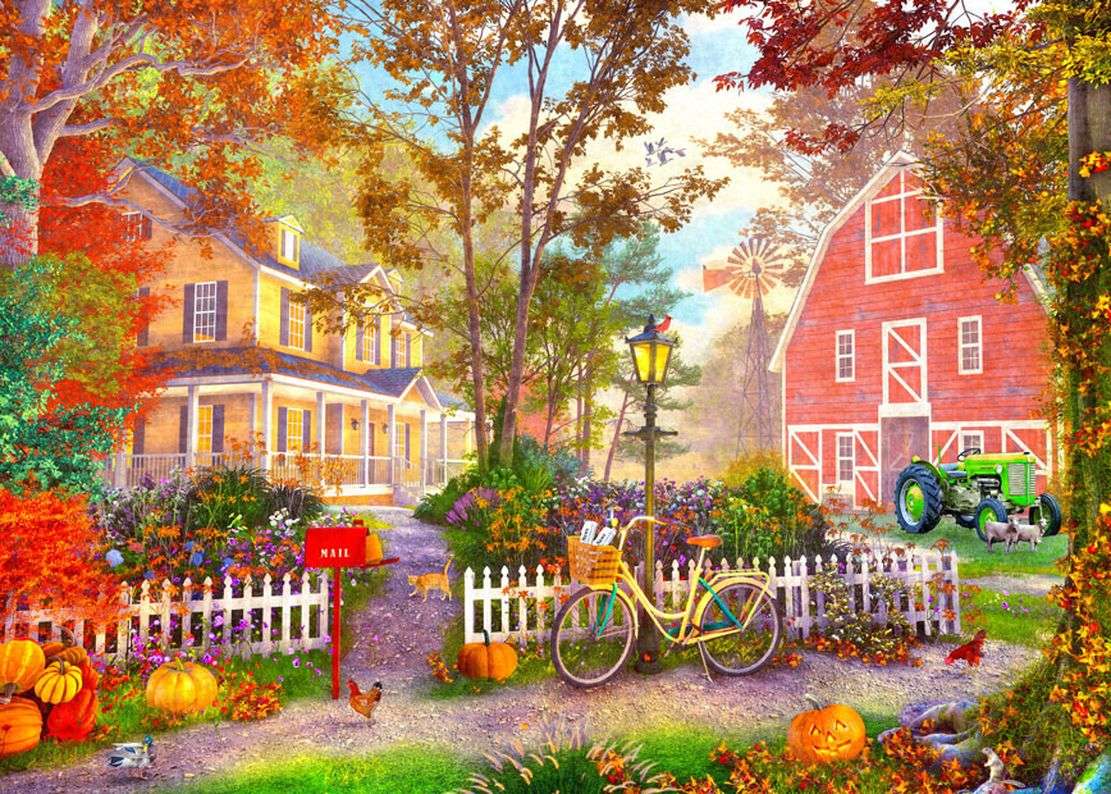 Herbstliches Bauernhaus Online-Puzzle