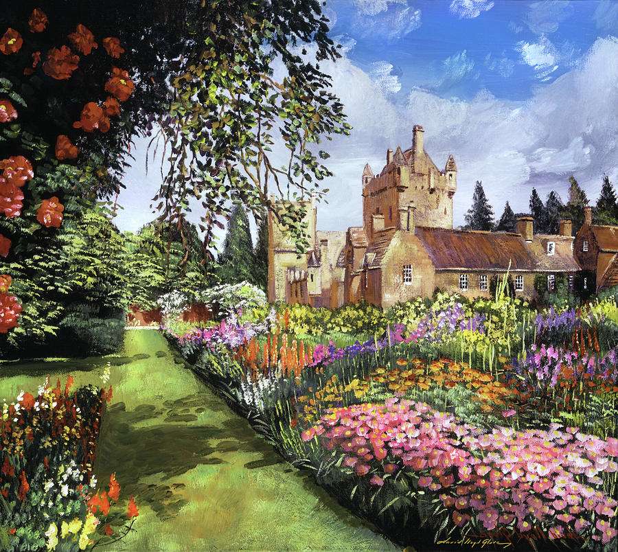 O proprietate în flori lângă castel jigsaw puzzle online
