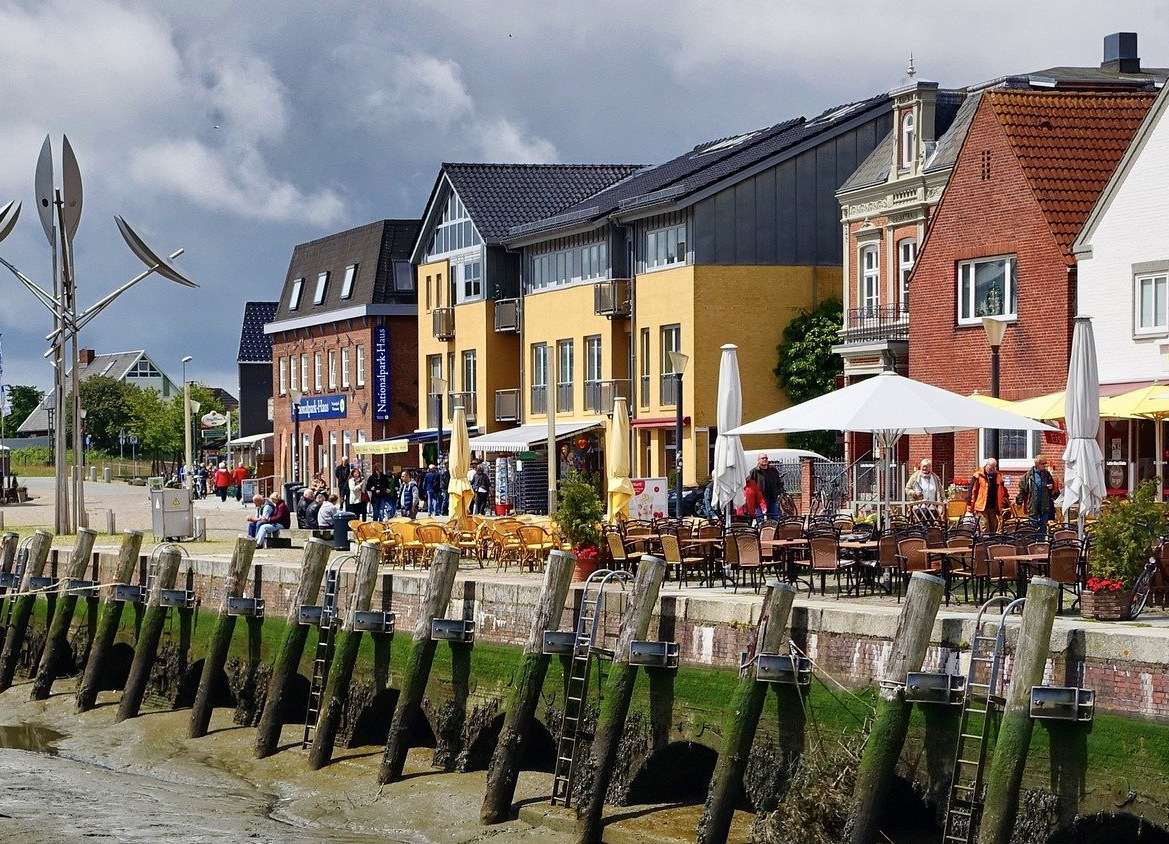 Град Хусум по време на отлив (Германия) онлайн пъзел