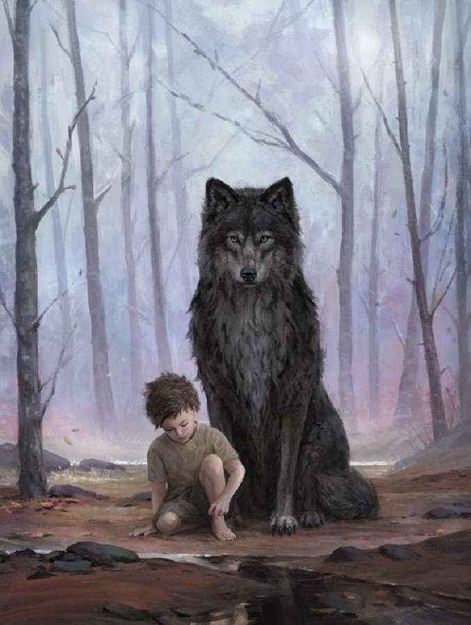 волк и мальчик онлайн-пазл