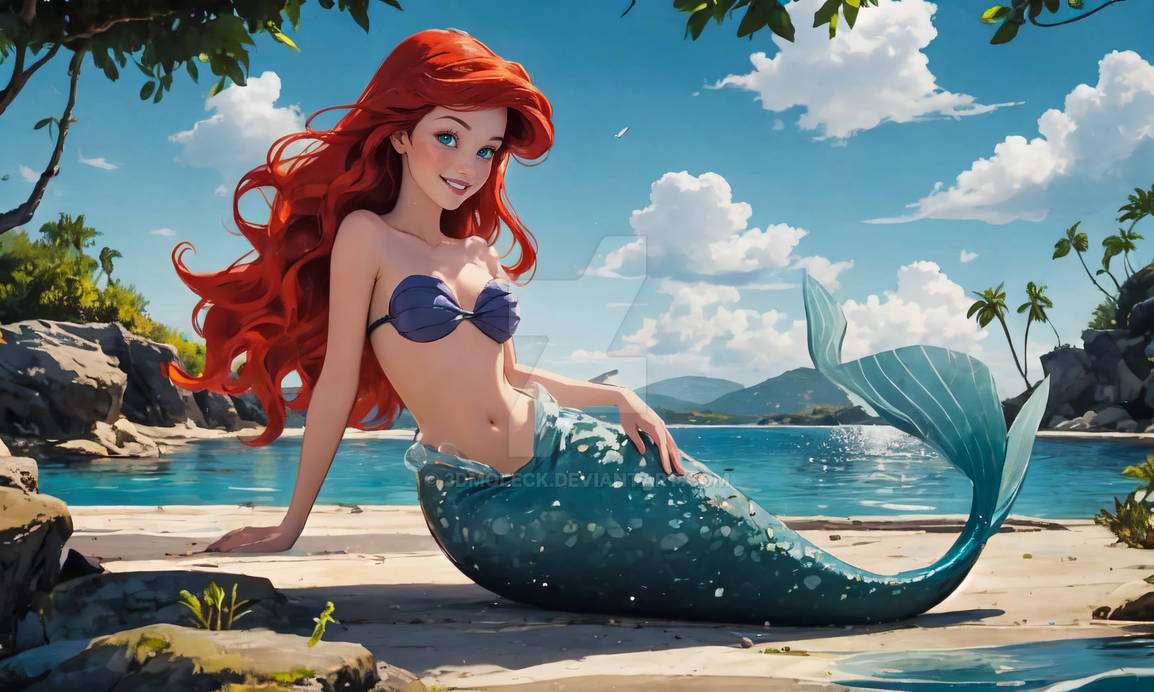 Ariel la plajă jigsaw puzzle online