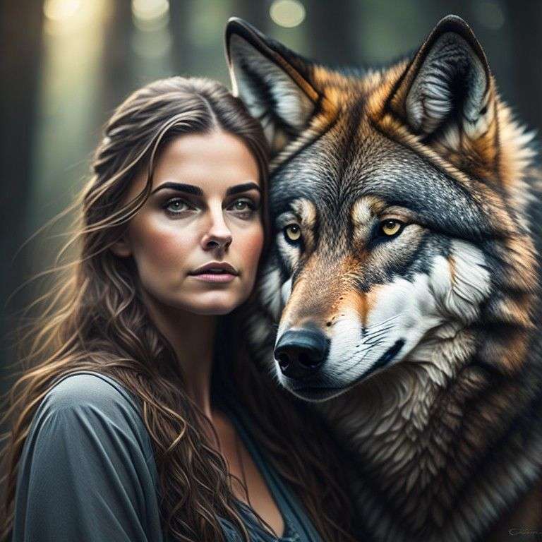 狼を持つ女性たち オンラインパズル
