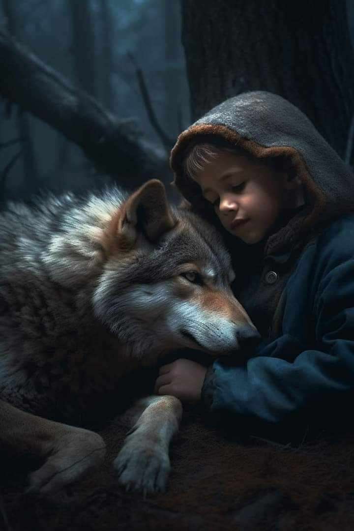 child with wolf jigsaw puzzle online
