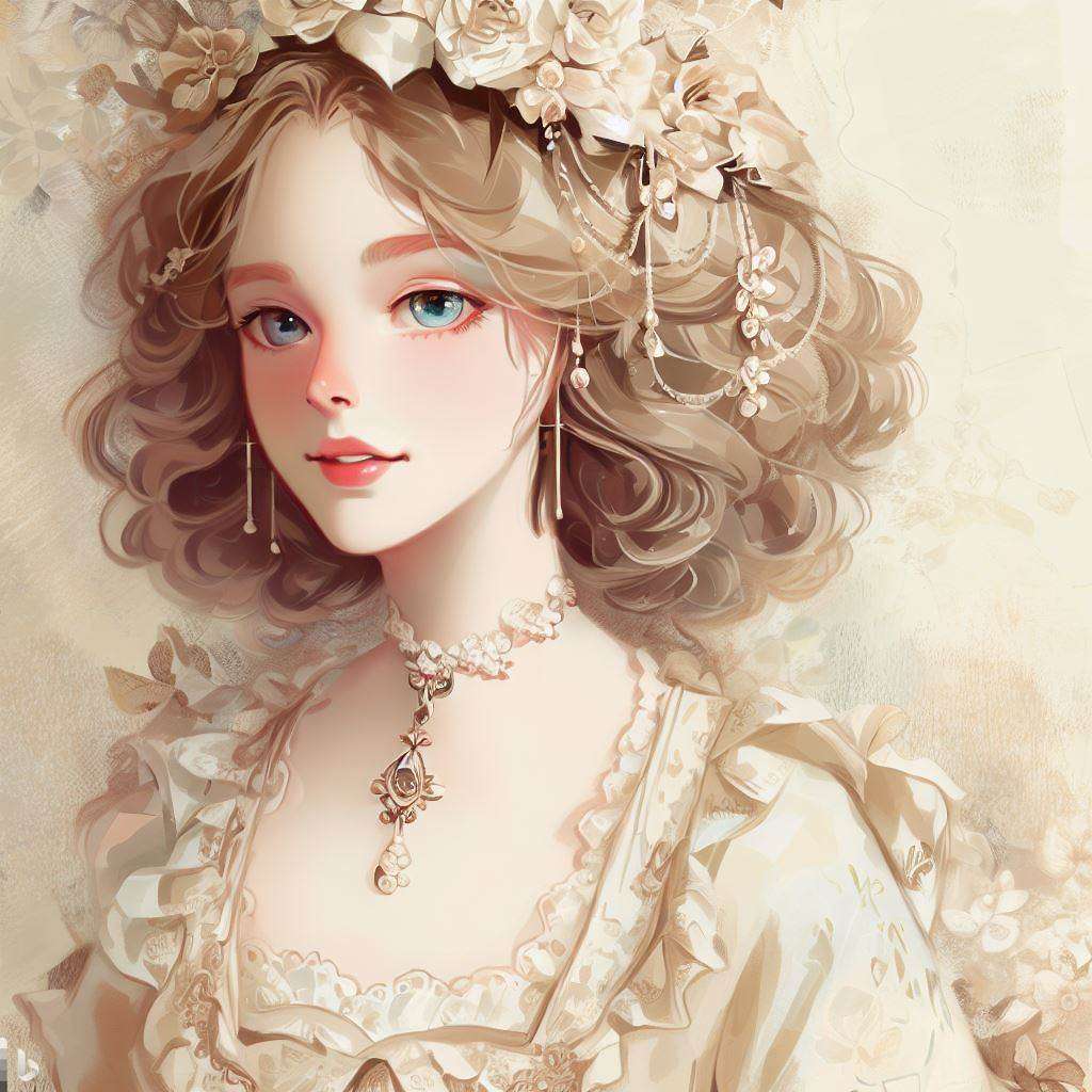 Vacker flicka från 1800 talet Pussel online
