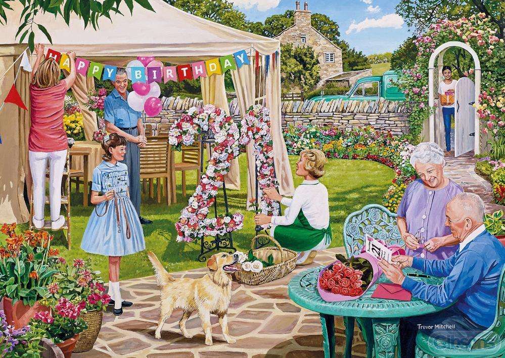 Family picnic in the garden jigsaw puzzle online