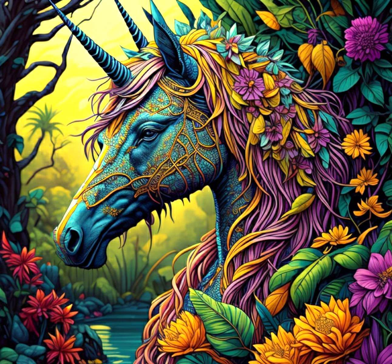 Unicorno (immagine fantasy) puzzle online