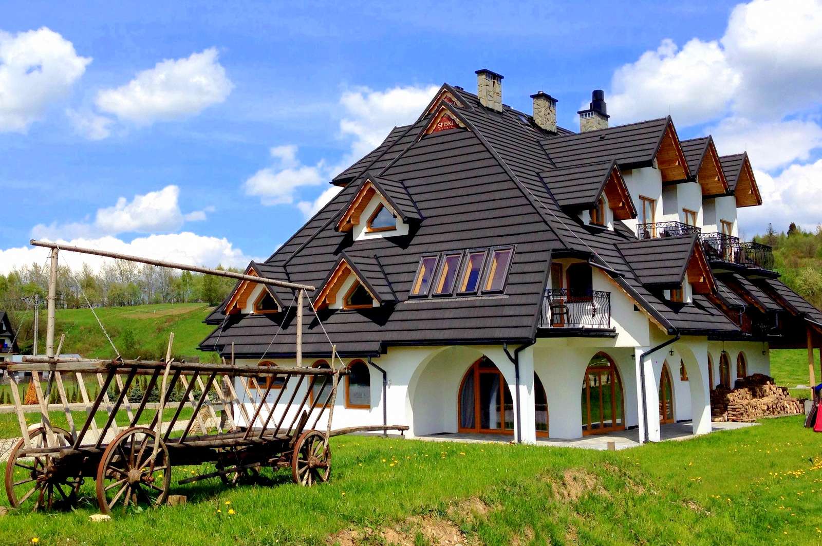 Haus im Dorf Jurgów (Tatra-Gebirge, Polen) Online-Puzzle