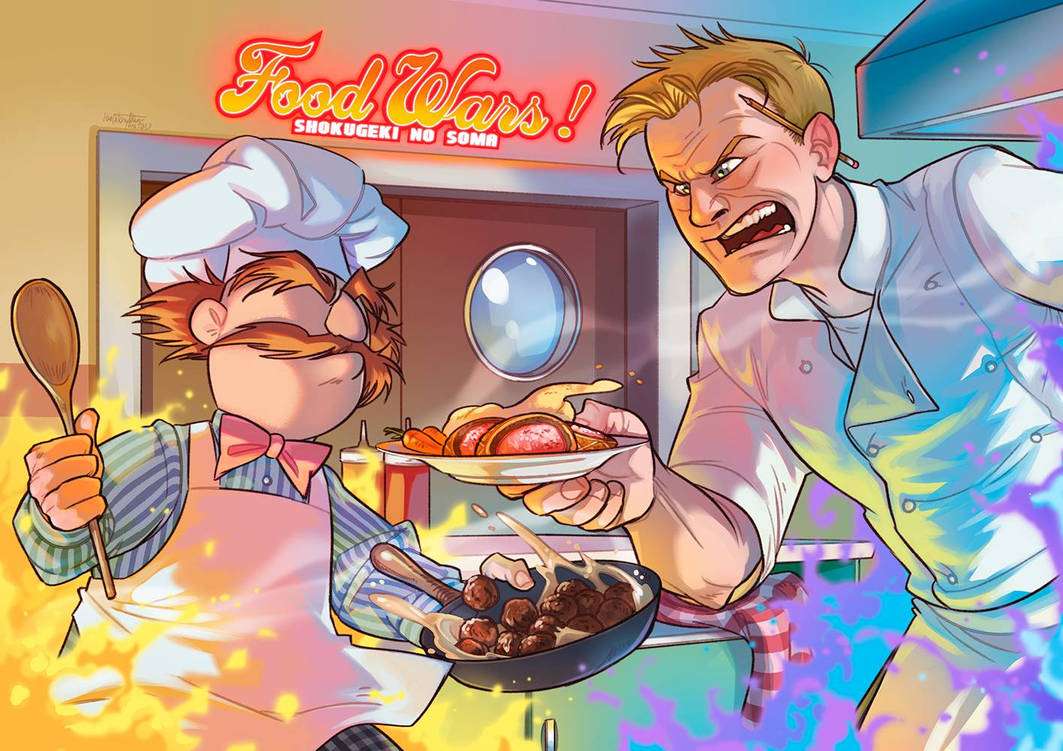 Guerras Alimentares! Gordon Ramsay vs Chef Sueco quebra-cabeças online