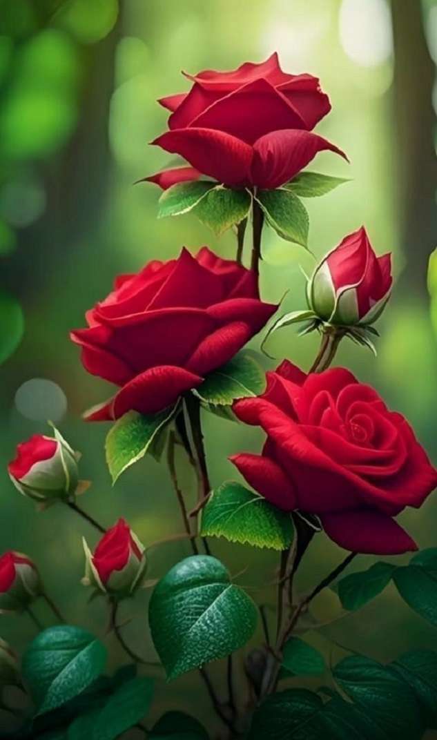 κόκκινα τριαντάφυλλα online παζλ