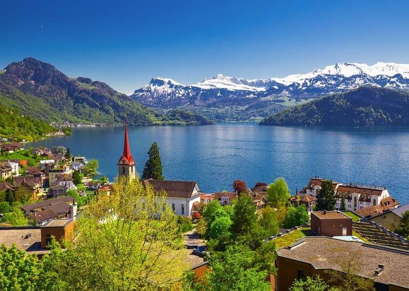Switzerland, Lake Town jigsaw puzzle online