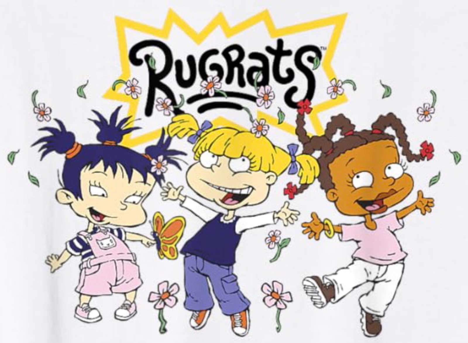 Gruppo di ragazze Rugrats che piovono fiori puzzle online