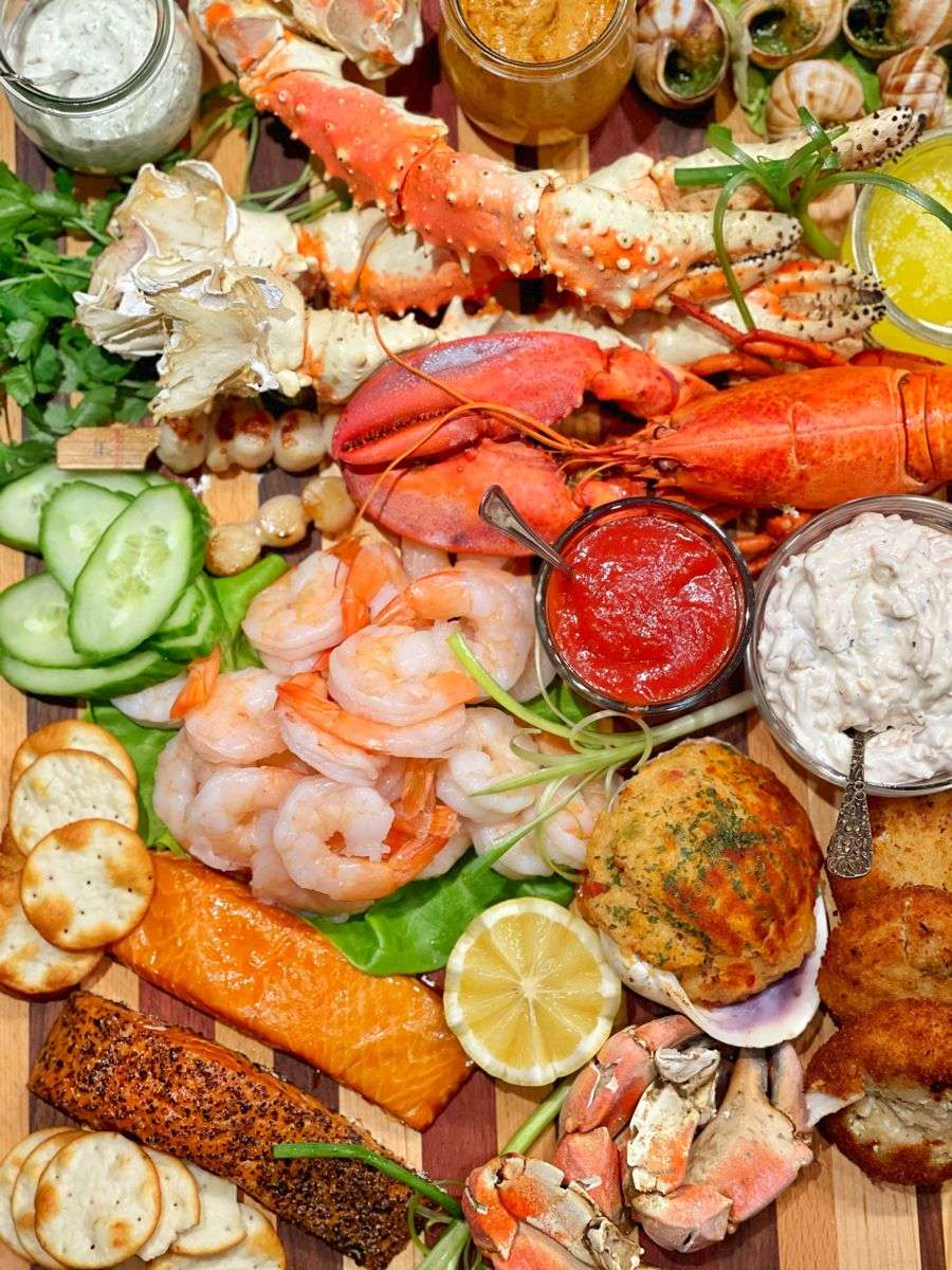 Блюдо с морепродуктами пазл онлайн
