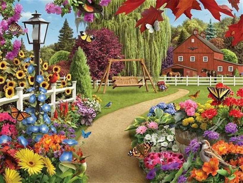 Flowers in the garden online puzzle