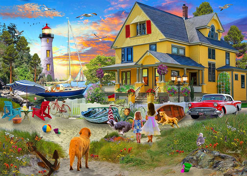 Yellow Beach House jigsaw puzzle online