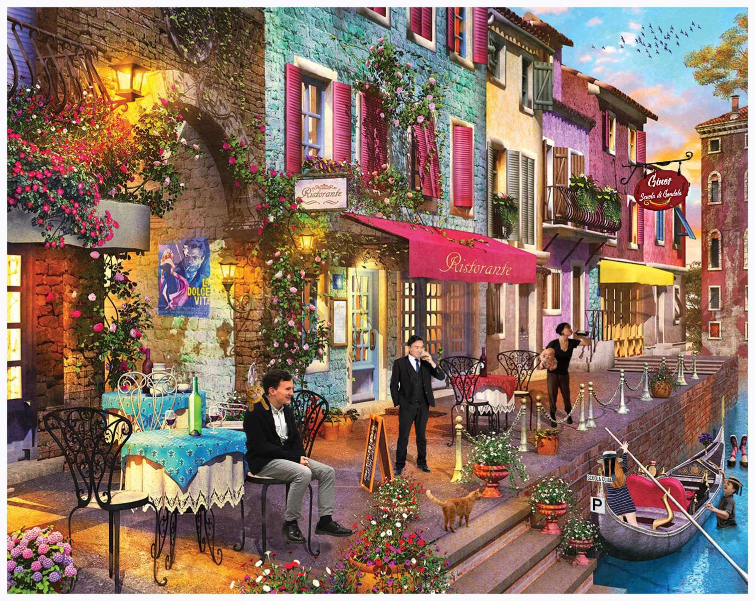 Tenement houses by the canal in Venice jigsaw puzzle online