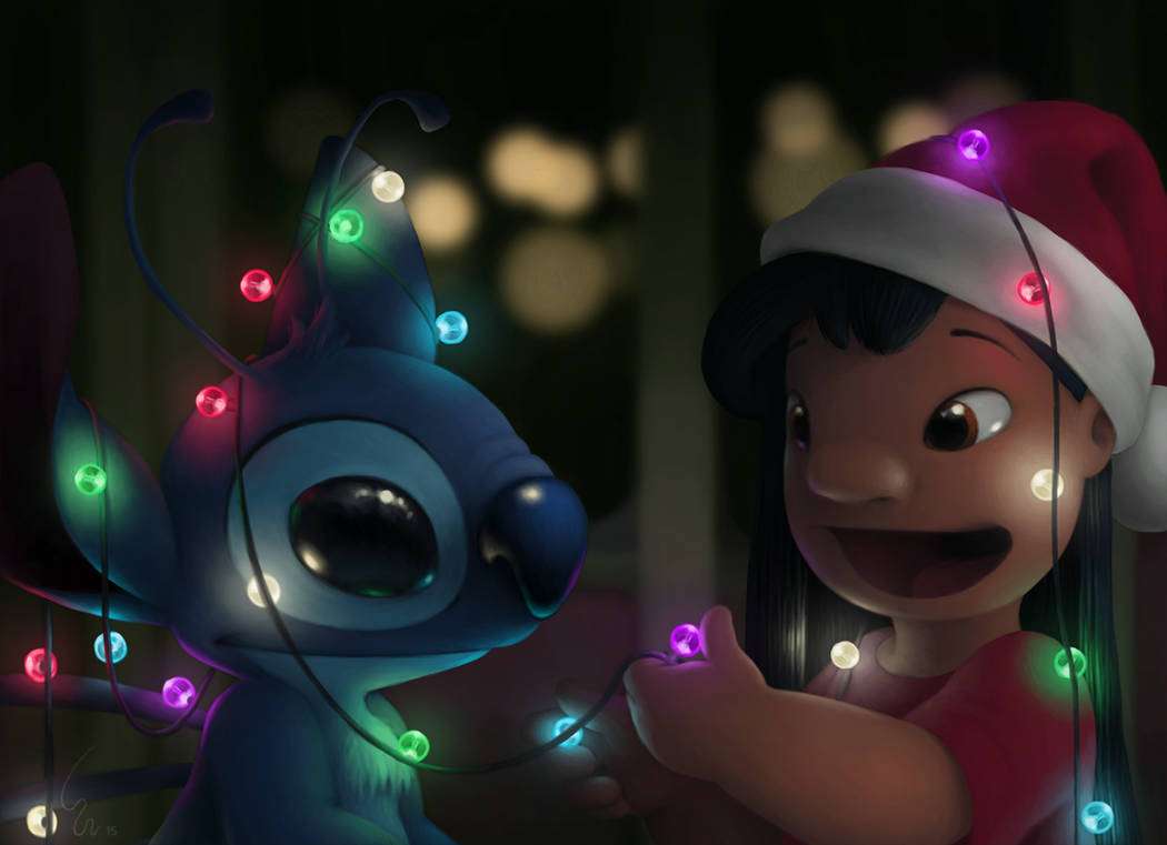 Een Lilo en Stitch-kerst online puzzel