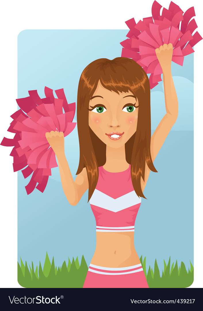 Cheerleader flicka vektorbild pussel på nätet