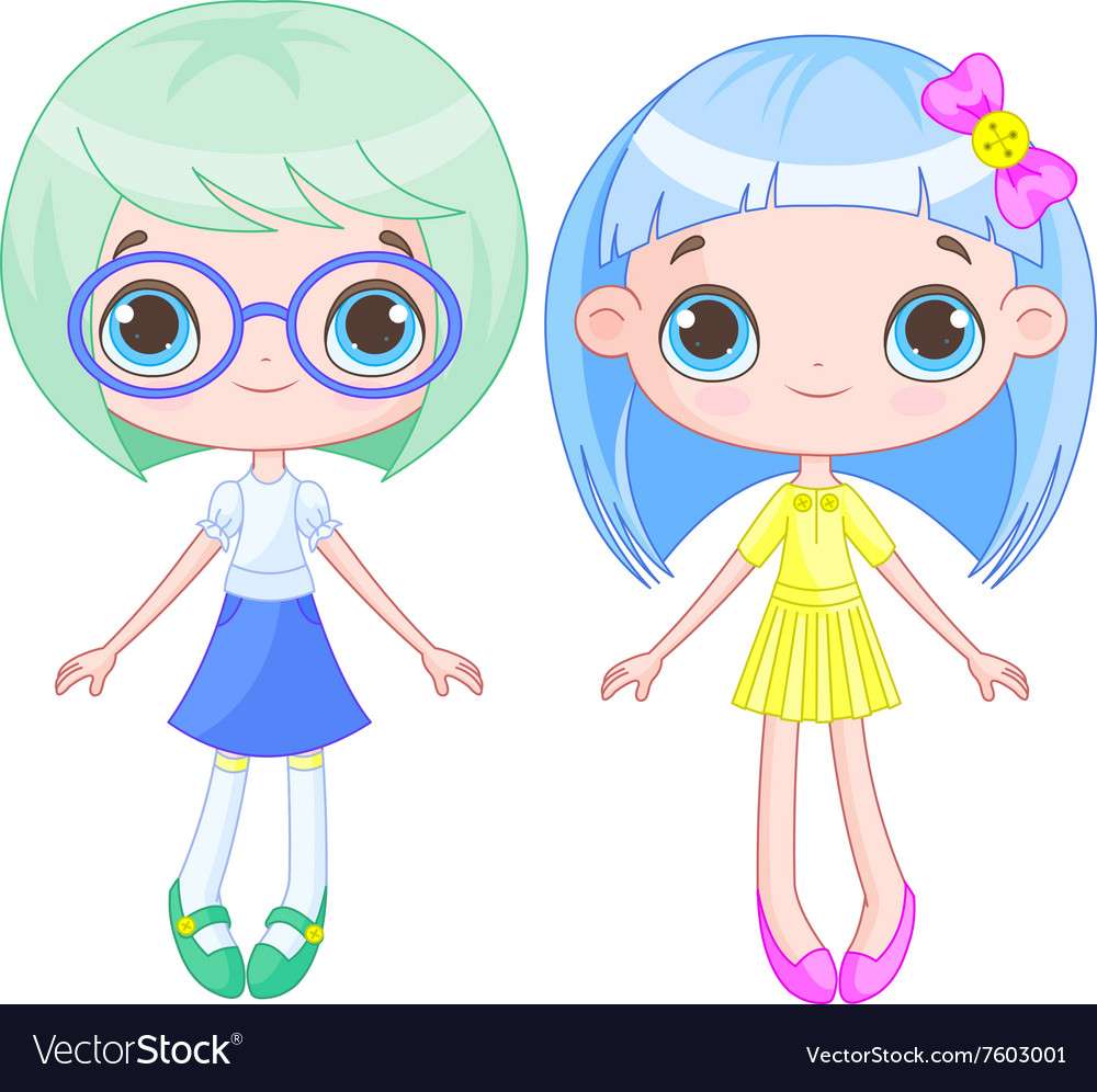 Leuke meisjes vector afbeelding legpuzzel online