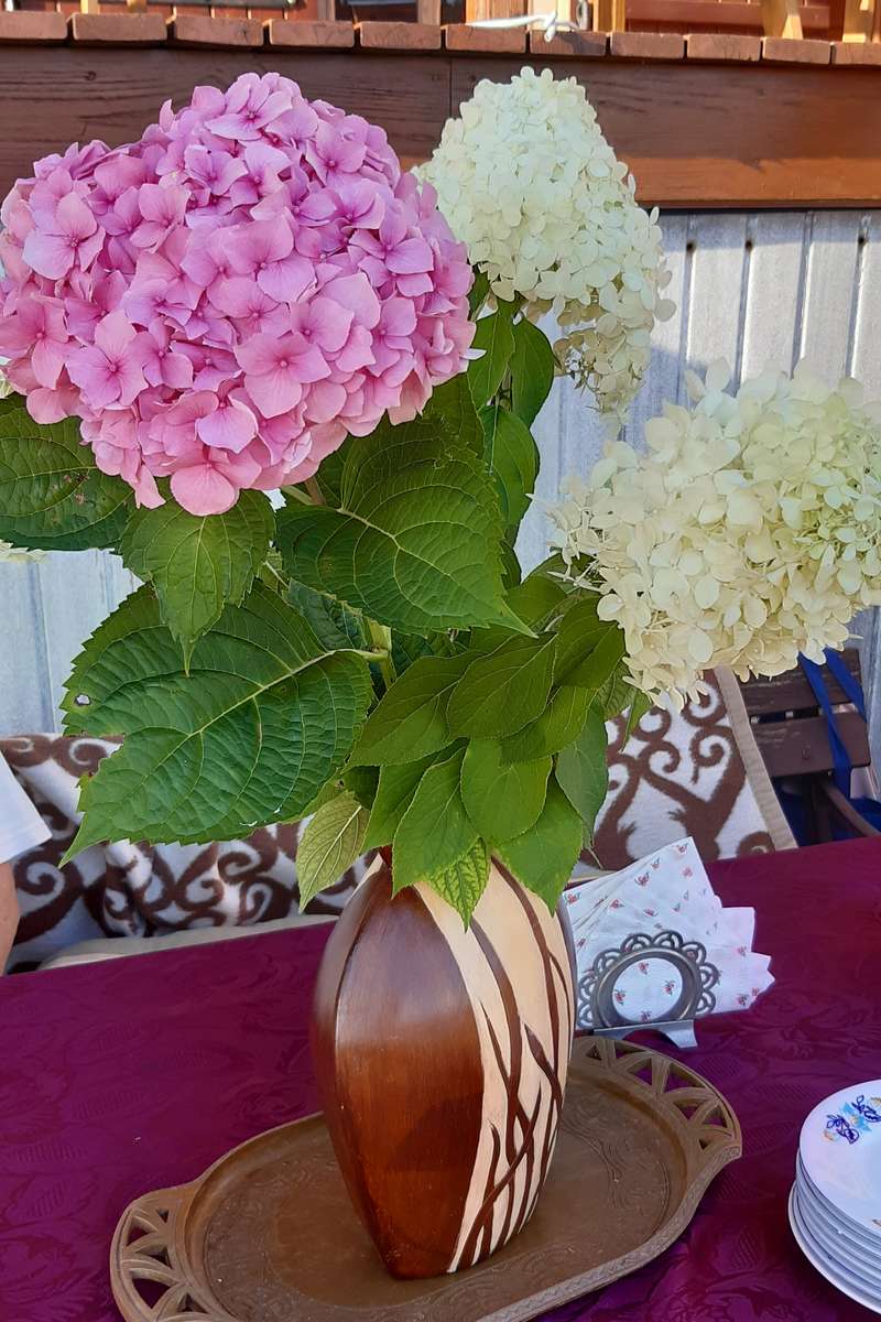 hortensia's in een houten vaas online puzzel