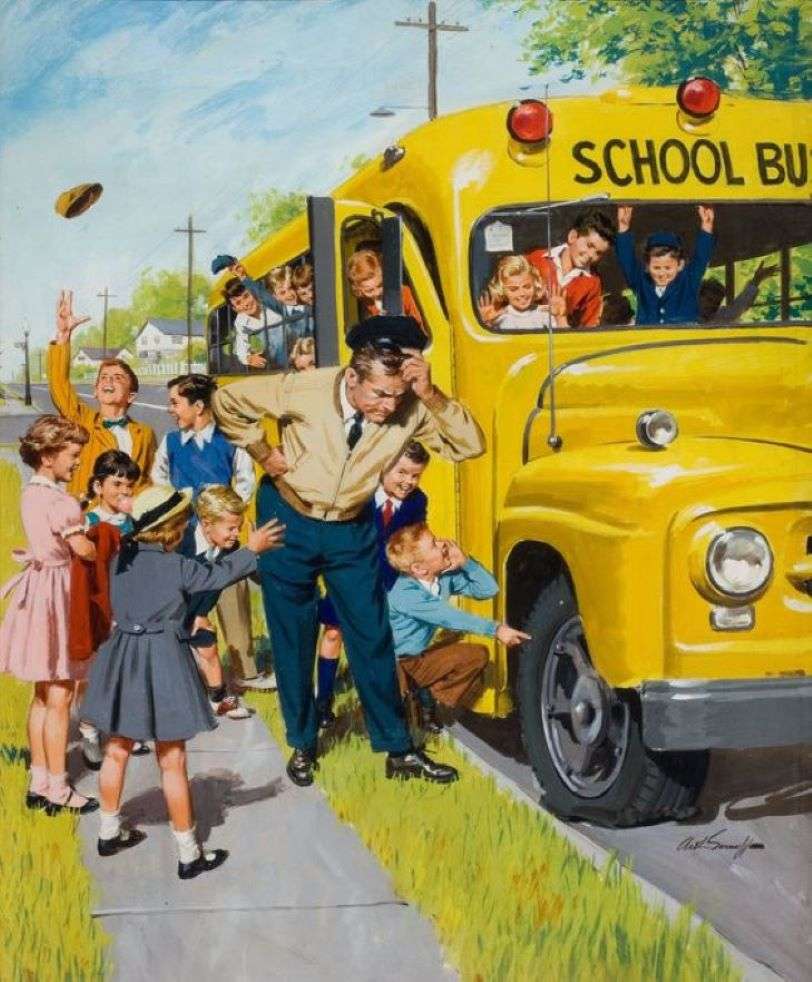 autobuzul școlar a rămas fără cauciuc jigsaw puzzle online