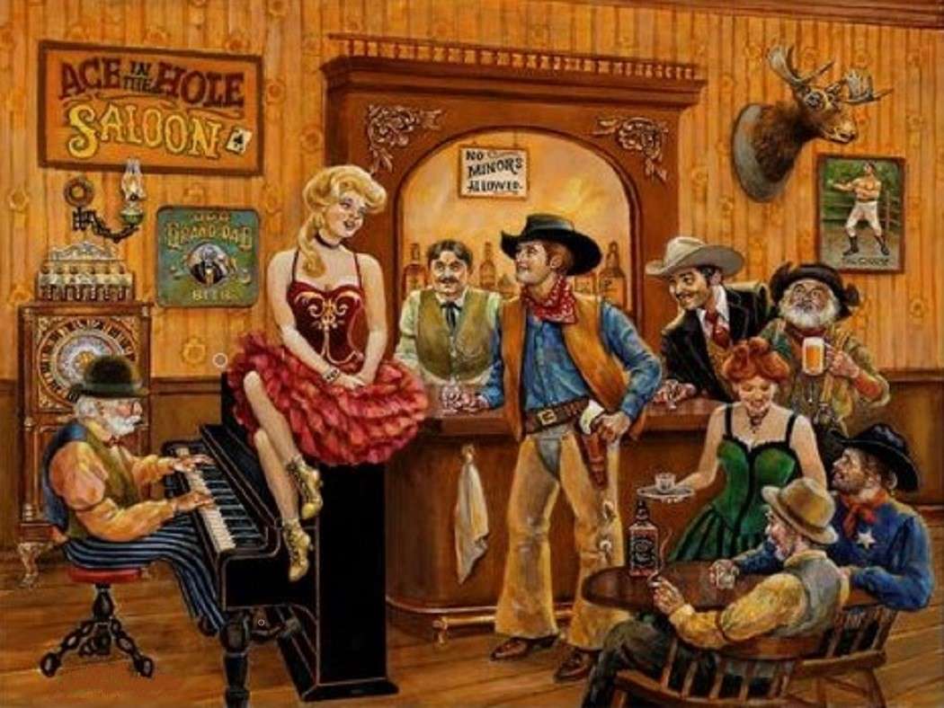 Salon in the old west jigsaw puzzle online
