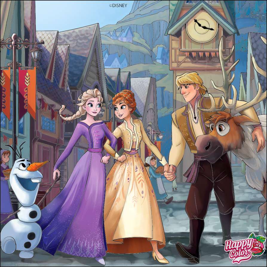 Frozen: Ein Spaziergang durch die Stadt Puzzlespiel online
